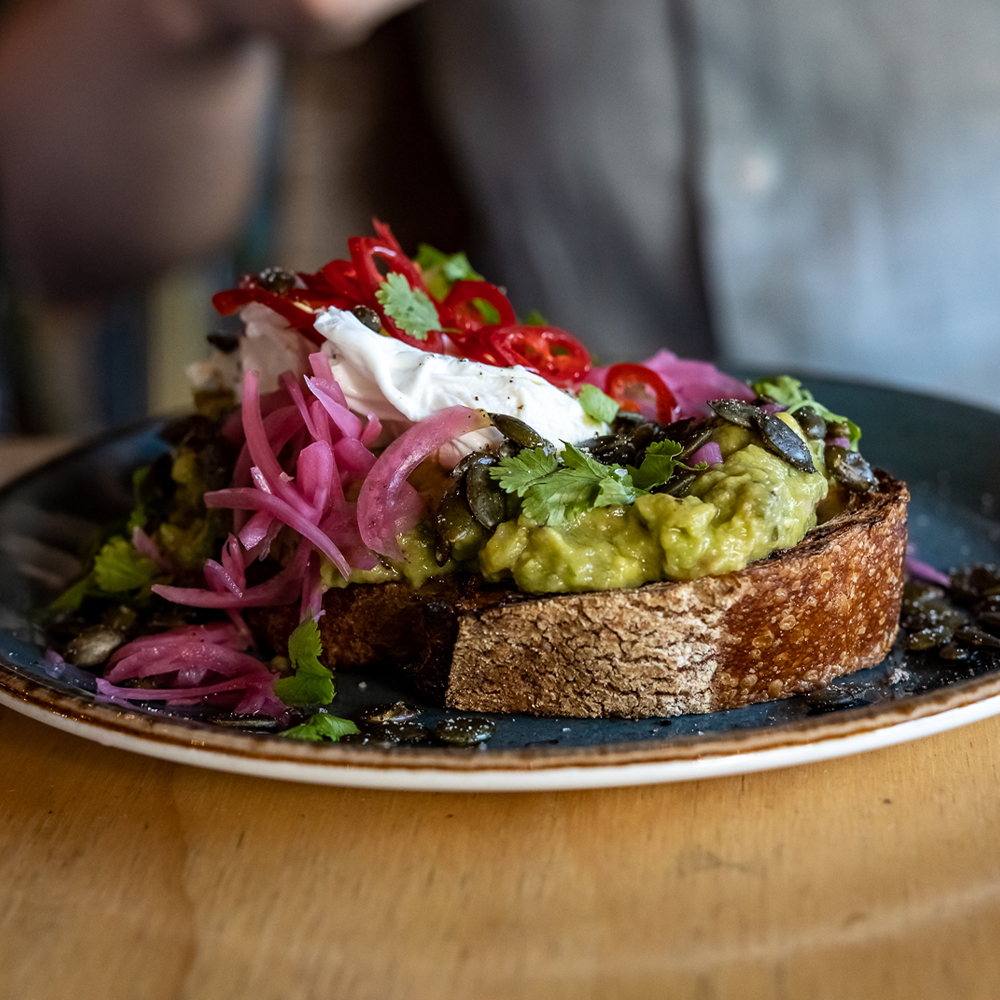 Flat Caps Coffee shop Newcastle brunch with smashed avocado and relish